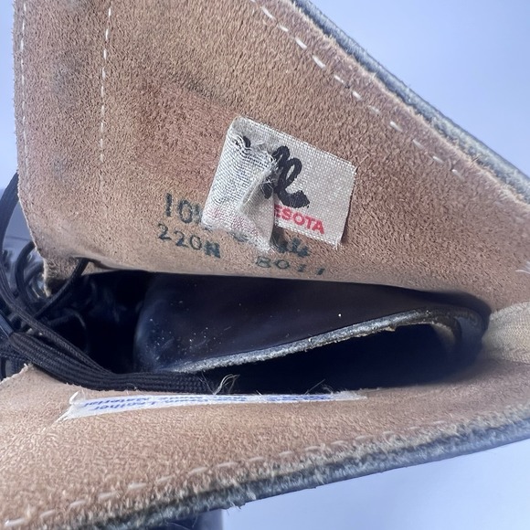 Vintage Riedell Red Wing Black Leather Ice Skates Sz 10.5 S Sheffield 220 Blades main image 11